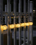 PARTPHONER Solar Lights Outdoor Waterproof 24-Pack, Solar Powered Hanging Lantern Cracked Glass Hanging Globes for Yard Decor Christmas Decoration, Shepherd Hook, Garden Tree Table Ornaments, Warm by PARTPHONER