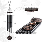 Vanquer Vintage Wind Chimes for Outside Deep Tone - 34'' Wind Chimes Outdoor Clearance, Windchimes Outdoors, Memorial Wind Chimes, Sympathy Gift, Patio, Home Décor, Vintage Black (34" Hummingbird - A) - Image 2