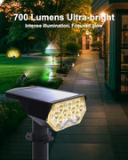6 Pack Solar Spot Lights Outdoor Waterproof, 20 LEDs Bright Landscape Spotlights Dusk to Dawn, Warm White Adjustable Uplights for Yard Tree House Garden Wall Pathway, IP65 - Image 2