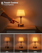 2 Pack Small Rechargeable Cordless Table Lamp for Restaurant Bar - Image 3