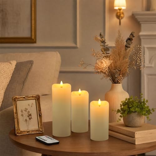 Enpornk 24-Pack Flameless Candles Battery Operated Candles Pillar LED Candles with 10-Key Remote and Cycling 24 Hours Timer for Home Decor(Ivory 4" 5" 6") - Image 5