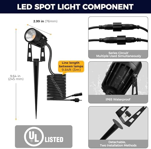 L LOHAS LED Dusk to Dawn Low Voltage Landscape Lighting 3000K 6 Pack - Image 5