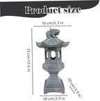 Pagoda Garden Statue, Resin Solar Japanese Pagoda Lantern, Decorative Zen Garden Landscape for Yard Patio Lawn, Style1 - Image 3