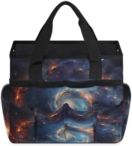 Space Garden Tool Bag Organizer Heavy Duty Galaxy Nebula Outer Space Gardening Tote Bag with 10 Pockets for Women Men Gardening Gifts - Image 2