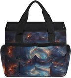 Space Garden Tool Bag Organizer Heavy Duty Galaxy Nebula Outer Space Gardening Tote Bag with 10 Pockets for Women Men Gardening Gifts - Image 2