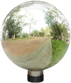 VCUTEKA Gazing Ball, Glass Mirror Polished Hollow Ball Reflective Garden Sphere, Gazing Globe for Home Garden Lawn Outdoor Ornament Yard Decorative, 10-Inch, Silvery by VCUTEKA