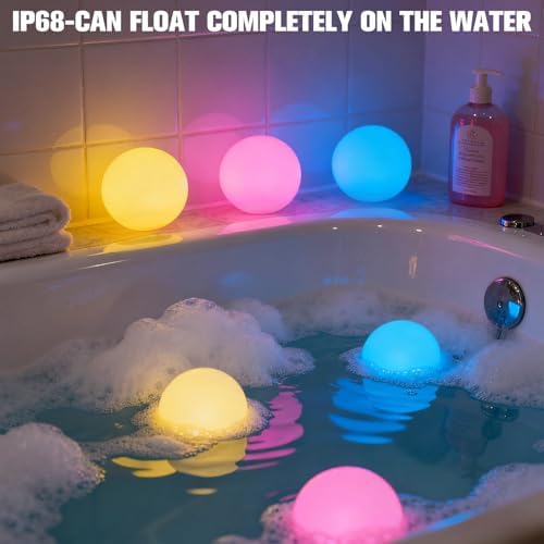 LanPool Floating Pool Light Ball,RGB Color Changing Bath Hot Tub Light 6pcs - Image 3
