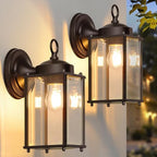 MATAMEYE Outdoor Wall Lantern, Exterior Waterproof Wall Sconce Light Fixtures, Dark Chocolate Front Door Lighting, Anti-Rust Porch Lamp, 2 Pack by MATAMEYE