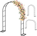 Sunexinlo Garden Arch Trellis with Base, 5.3'W x 7.6'H or 7.9'W x 6.3'H Wedding Arch, Metal Garden Trellis for Climbing Plants Outdoor Wedding Christmas Bridal Party Decoration, Black by SunexinloDirect