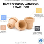 Woodpeckers Small Wooden Flower Pot 1-1/6 x 1-inch, Pack of 100 1inch Mini Pots, 1 Flower Pots to Paint & Plant - Image 2