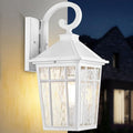 Darkaway Large Outdoor Wall Lights for House, 18inch Exterior Lighting Fixtures Wall Mount Outdoor Porch Lights Waterproof White Outside Sconce Lights with Water Ripple Glass for Patio Hallway Garage by Darkaway