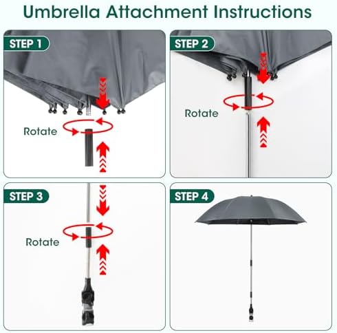 OAOA innovation 2-in-1 Garden Kneeler with Umbrella, Kneeling Bench & Grey Umbrella, Portable Stool 330lb Capacity, Garden Tools Bag with Bottle Holder, Gardening Gift for Men Women Seniors - Image 4
