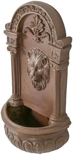Aged Claystone Lion Head Wall Fountain – Classic Tuscan Outdoor Decor, Antique Brown Finish - Image 6