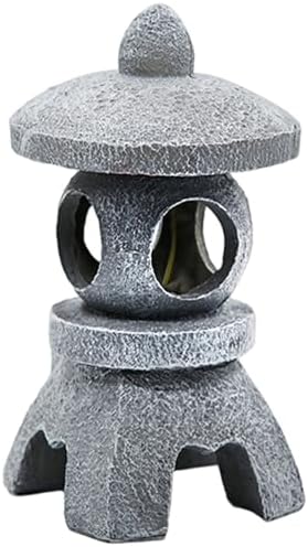 Japanese Pagoda Statues Waterproof Solar Pagoda Lantern 5.1x5.3x10.2 inch Decorative Japanese Stone Lantern for Home Garden Yard Lawn Balcony Patio Porch by Unknown