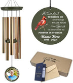 Personalized Cardinal Wind Chimes Photo Custom Sympathy Gifts by ExtrabilyOfficial