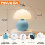 NIORSUN Mushroom Lamp Table Lamp for Bedroom, Portables Cordless Table Lamp,Wireless lamp,Small Bedside Table Touch Lamps for Living Room,Mini Mushroom 5200mAh Battery Operated Lamp Modern Blue - Image 2
