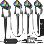 SUNTHIN 4 Pack Outdoor RGBW Landscape Lights, Color Changing Spot Uplights by SUNTHIN