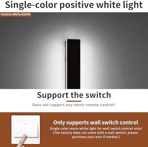 2 Pack 47.2inch Long Linear Outdoor Wall Light, 6000K Cold White Modern Wall Mounted Sconce, IP65 Waterproof, 42W, Black Exterior Lighting Fixture for Garage, Patio, Porch, Garden - Image 2