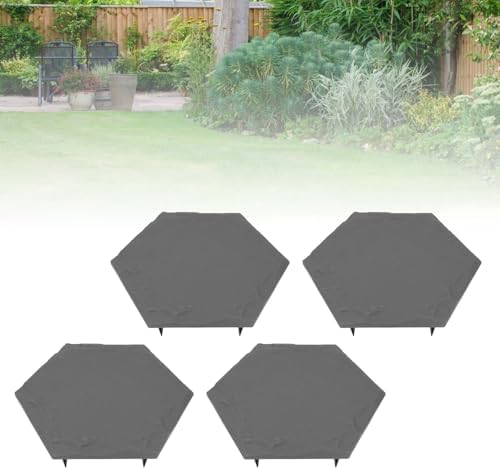 4Pcs Large Stepping Stones,Outdoor Stepping Stones with 24pcs Ground Stakes,Outside Flooring Pavers Decorative for Garden Yard Lawn Pathway Walk Way (Grey) - Image 7