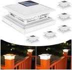 VOLISUN 6Pack Solar Post Cap Lights, 2 Color Modes Deck Lights, White by VOLISUN