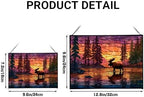 Moose Wading Through Shimmering Lake Rectangular Stained Glass Suncatcher – Hanging Window Panel with Animal & Nature Scene – Vibrant Glass Art Gift for Wildlife, Fantasy, Nature Lovers Id2VhA - Image 4