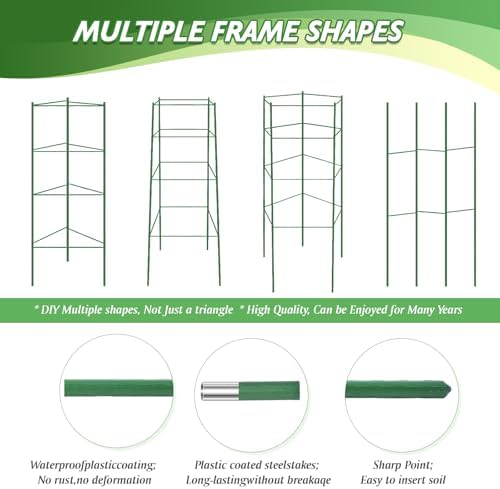 6 Pack Tomato Cage for Garden & Pots, Rust-Resistant Metal Plant Support - Image 5