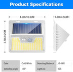 Peasur White Solar Lights Outdoor Waterproof, 8 Pack 140LED Bright Motion Sensor Security Lights 3 Modes, Solar Powered Fence Wall Light for Garden Yard Outside - Image 6
