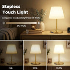 LUTEC Shower Lamp Waterproof, 6000mAh Rechargeable Cordless Table Lamp with 3 Color Temps and Stepless Dimming, Touch Control & Portable LED Nightlight for Bathroom, Desk, Outdoor(Gold) - Image 3