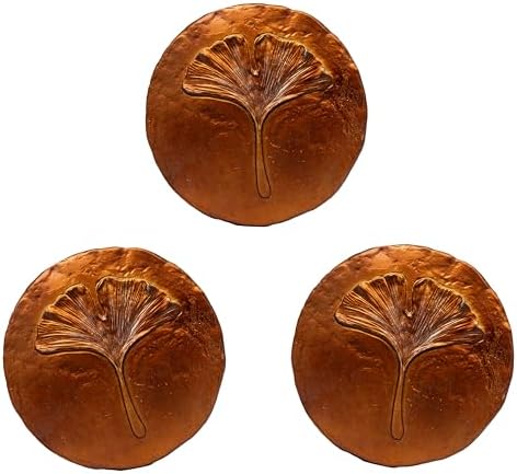 Stepping Stones Outdoor Set of 3, 10.8" Antique Ginkgo Bronze Garden Stones Outdoor Decorative Set – Grandma Mothers Day Gifts, Garden Memorial Stone for Loved Ones, Backyard Pathway Pavers, Walkway by Lunecle