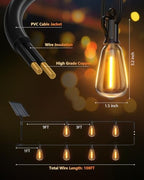 Brightown 108FT Solar String Lights Outdoor, 50+2 Shatterproof LED Lights - Image 5