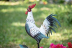 TERESA'S COLLECTIONS Garden Decor with Solar Outdoor Lights, White Rooster Yard Art Sign for Outside, 39.4'' Metal Weathervane Decorative Garden Stake for Outdoor Decor, Lawn, Gifts for Fathers Day - Image 6