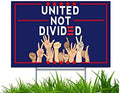 Yard Sign with H-Frame Stakes United Not Divided UV and Weather Resistant Corrugated Plastic Sign 2-Sided Print for Patio Garden Outdoor Indoor Decor 18"X12" by HERYNLRN