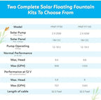 50W Floating Solar Pond Fountain Complete Pump Kit for Ponds 3 ft or Deeper 8 Feet Wide or Larger - Image 4