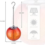 Mosaic Solar Hanging Lantern Orange Glass Outdoor Waterproof Solar Lights - Image 2