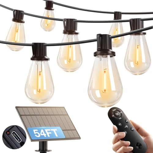 addlon 54FT(48FT+6) Solar String Lights Outdoor, Waterproof, Last 20+ Hrs by addlon