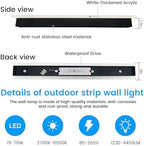 Modern Outdoor Wall Lights - 39inch Black Exterior Light Fixtures Wall, Porch Lights Outdoor Wall Sconce, Patio Long Strip Wall Light Fixtur Outside for Garage, House - Image 2