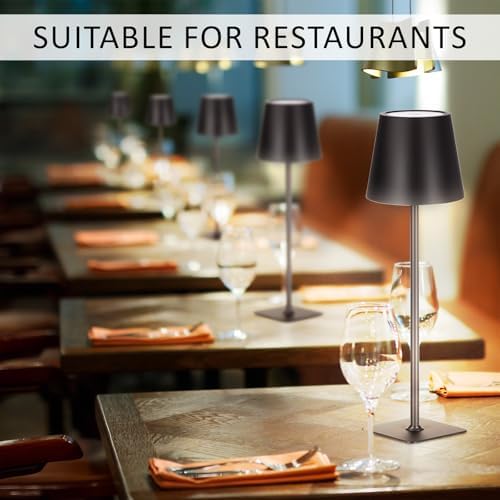 Retisee 2 Pack Cordless Table Lamp Portable Rechargeable Lamps, Black - Image 4