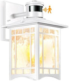 Motion Sensor Outdoor Wall Lights White Dusk to Dawn Light Fixture for House Porch Patio by XANGQAN