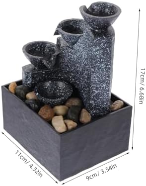 Small Resin Tabletop Water Fountain for Home Office Decor, Portable - Image 3
