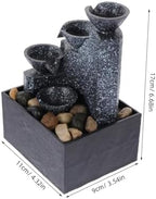 Small Resin Tabletop Water Fountain for Home Office Decor, Portable - Image 3