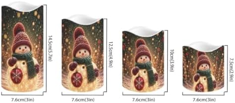 Christmas Snowman Electric Flameless Candles Set of 4 - Image 2