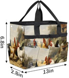 Farmhouse Garden Tool Bag Organizer Heavy Duty Chicken Gardening Tote Bag with 10 Pockets for Women Men Gardening Gifts - Image 3