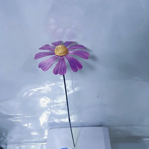 Rusty Metal Wild Flowers Garden Stakes 11.82 x 8.47 inches, Decorative Flowers Yard Stake Metal Art for Outdoor Garden Lawn Decor (Purple-1) - Image 6