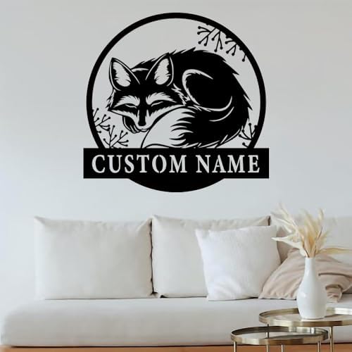 Custom Fox Metal Wall Signs - Personalized Fox Metal Wall Art - Fox Metal Wall Art - Fox Name Signs - Gift For Fox Lover - Fox Wall Hangings - Housewarming Gift - Image 3