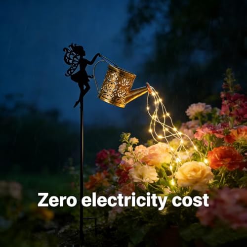 Solar Garden Lights, Fairy Watering Can String Lights Outdoor Waterproof, Decorative Solar Path Lights for Patio, Yard, Lawn, Garden Decor - Image 5
