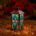 Solar Lantern Colorful Peacock Stained Glass Outdoor Waterproof Garden Hanging Lantern Solar Powered Lighting Outside Solar Light for Patio Yard Camping, Gifts for Women Mom by Unknown