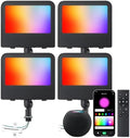 kadision RGBCW LED Flood Light, Smart App/Voice/Remote Control, 4 Pack by kadision