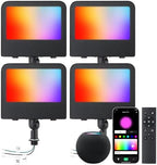 kadision RGBCW LED Flood Light, Smart App/Voice/Remote Control, 4 Pack by kadision