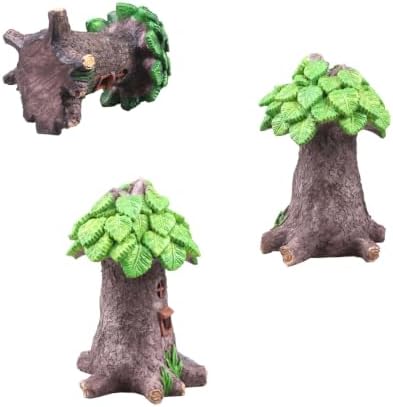 4 Pcs Fairy Garden Fairy House Miniature Figurines Mushroom Apple Tree House Figurines for Garden Decor - Image 5