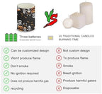 5.7" x 3" Battery Operated Flameless Candles with Timer Happy Halloween Skeleton LED Candles with Remote for Outdoor Indoor Decoration Electric 4Pcs Plastic Pillar Lights Bulk - Image 3